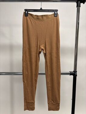 Stars Above Camel Brown Ribbed Knit Pajama Pants